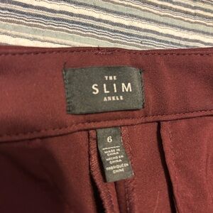 White House Black Market Burgundy Ankle Pants